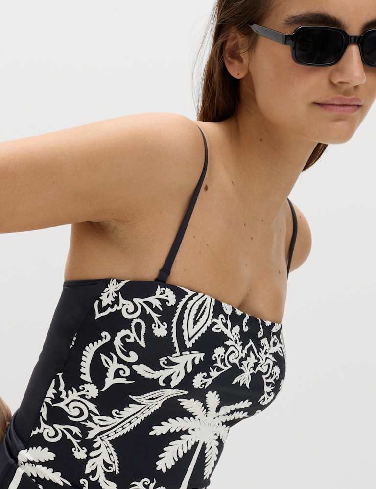 Tummy Control Printed Bandeau Tankini Set 6 of 6