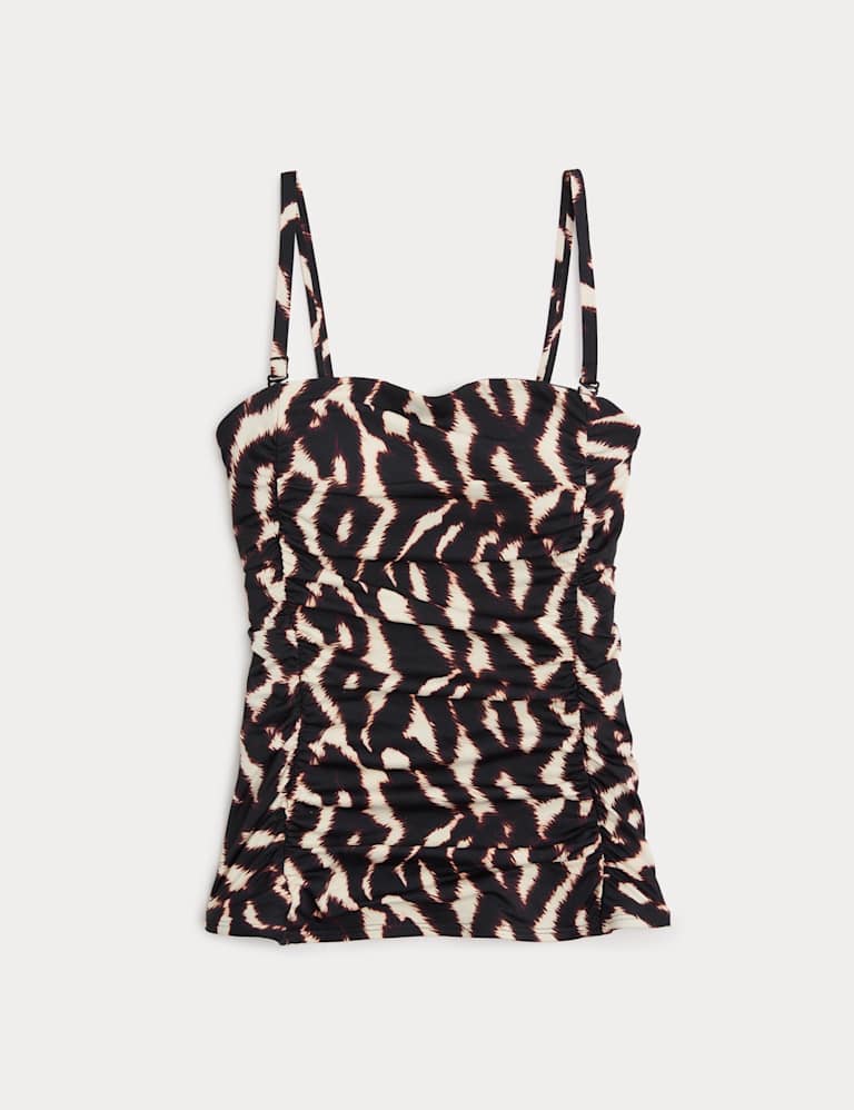 Tummy Control Printed Ruched Tankini Set 1 of 6