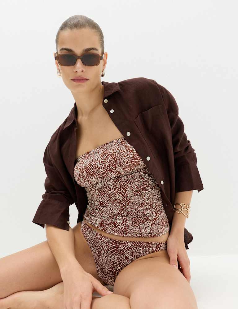 Tummy Control Printed Ruched Tankini Set 5 of 6