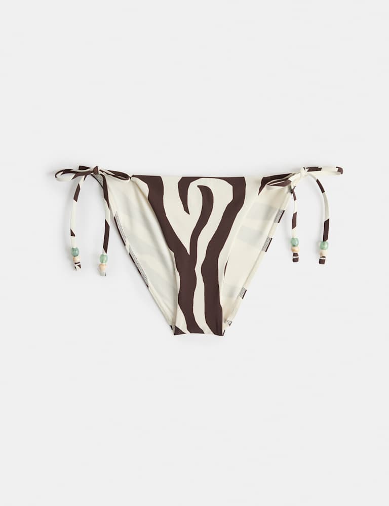 Animal Print Padded Trim Detail Triangle Bikini Set 2 of 6