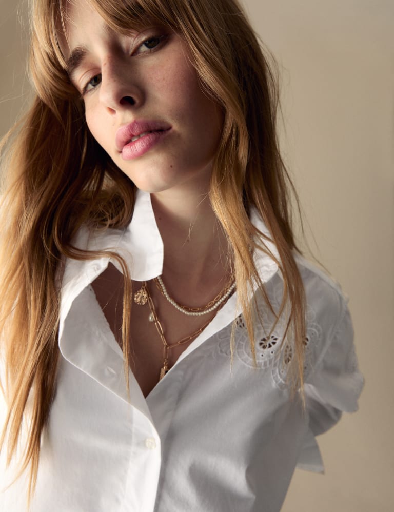 Pure Cotton Embroidered Collared Shirt 4 of 5