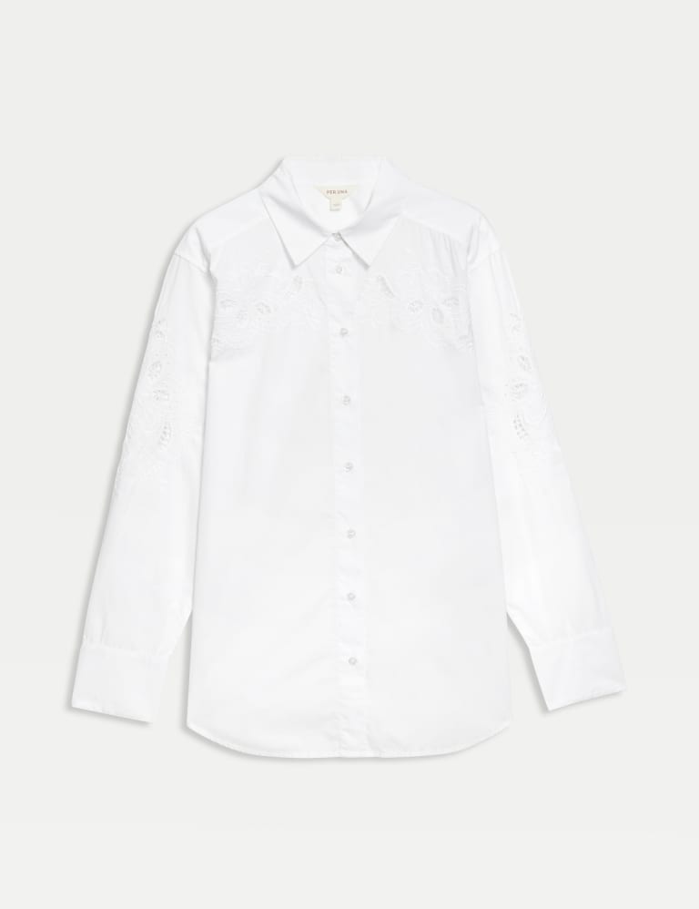 Pure Cotton Embroidered Collared Shirt 2 of 5