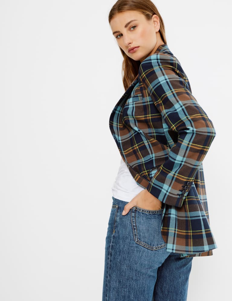 M&s checked blazer discount