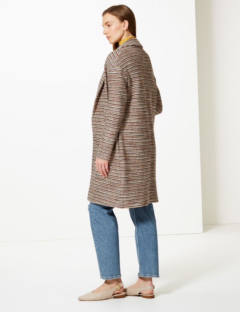 Textured Unlined Tweed Cardi Coat M S Collection M S IE