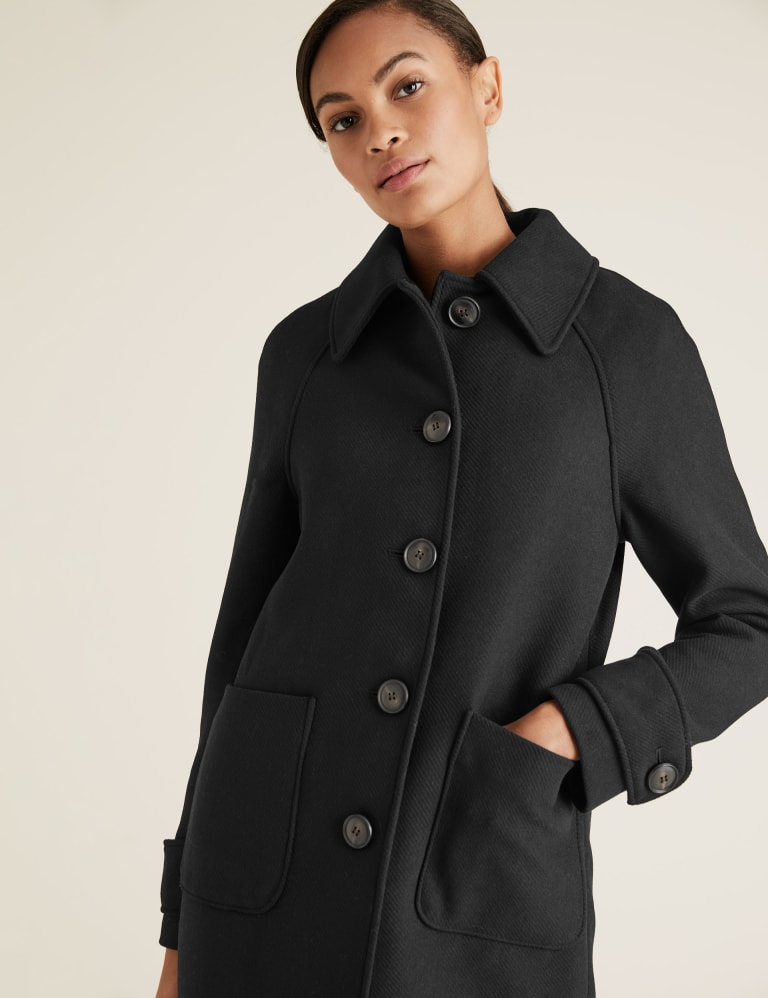 Car Coat with Wool M S Collection M S IE