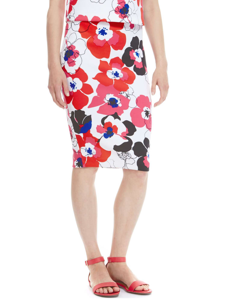 Floral scuba pencil skirt deals