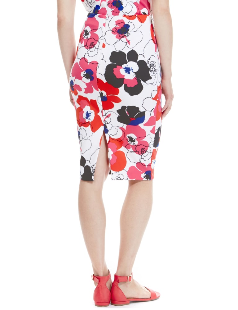 Floral Scuba Pencil Skirt M S Collection M S IE