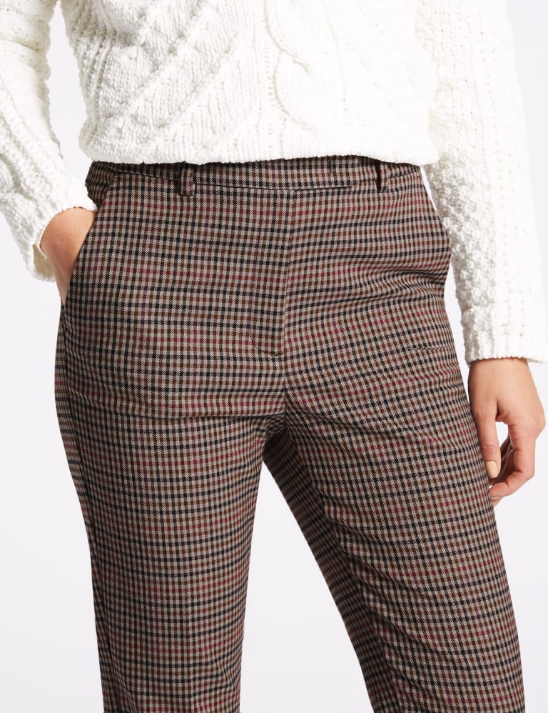 Checked Slim Leg Trousers M S Collection M S IE