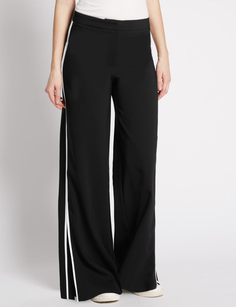 Flat front wide leg trousers outlet