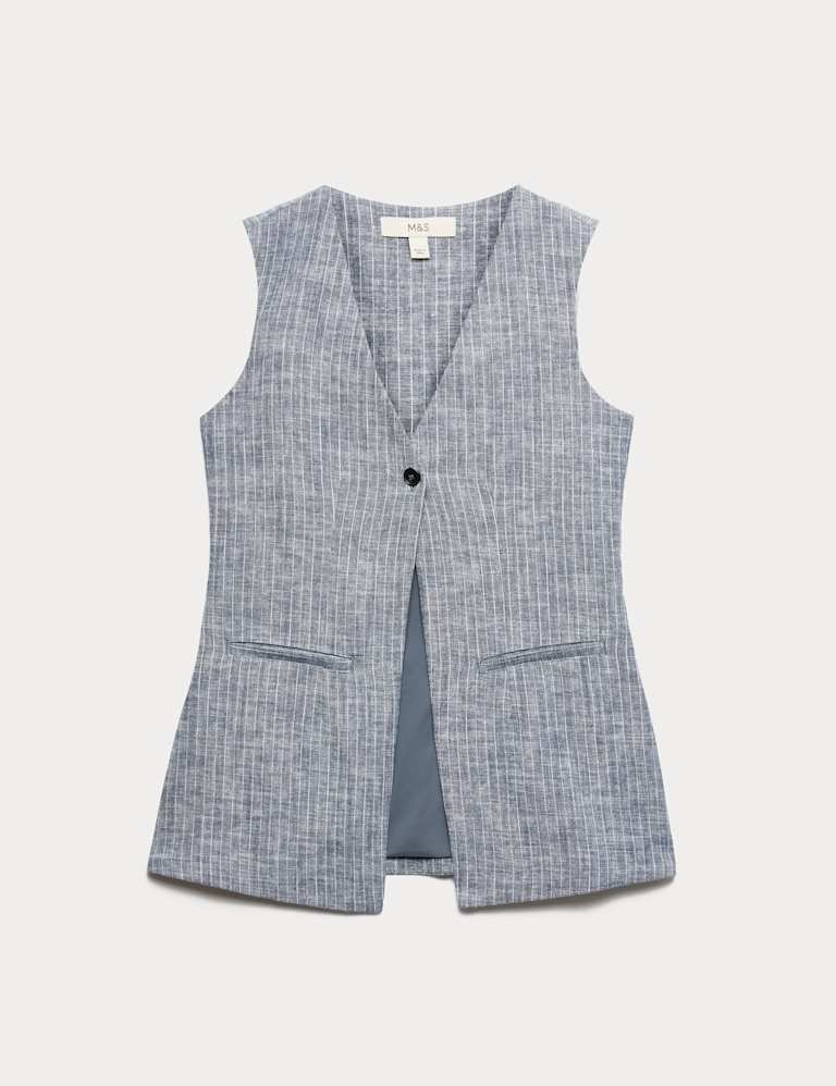 Linen Pinstripe Waistcoat & Trouser Set 1 of 6