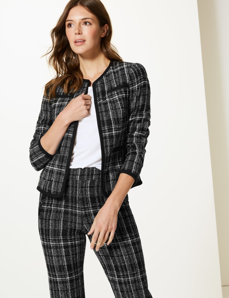 M&s checked blazer discount