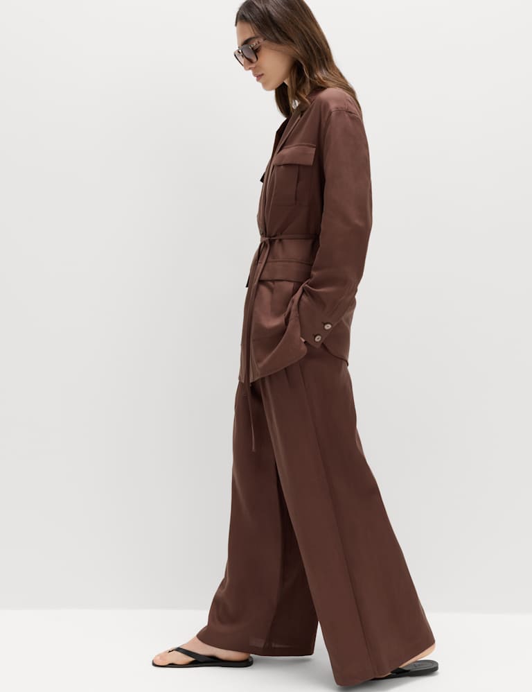 Utility Linen Blazer & palazzo Tro Set 3 of 6