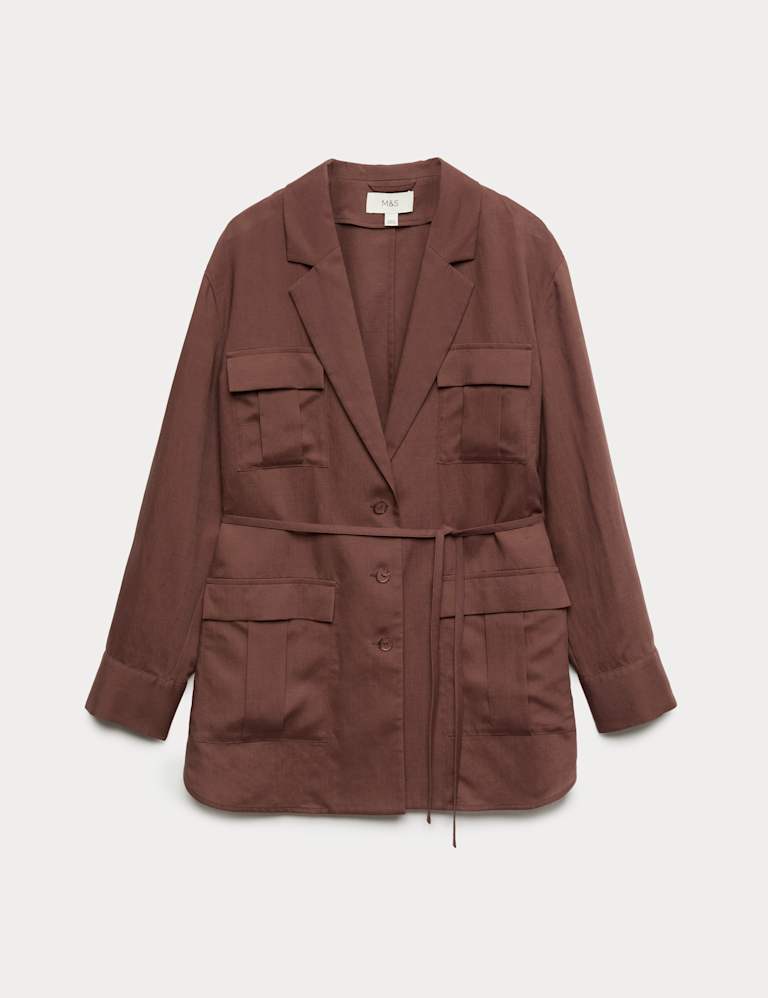 Utility Linen Blazer & palazzo Tro Set 1 of 6