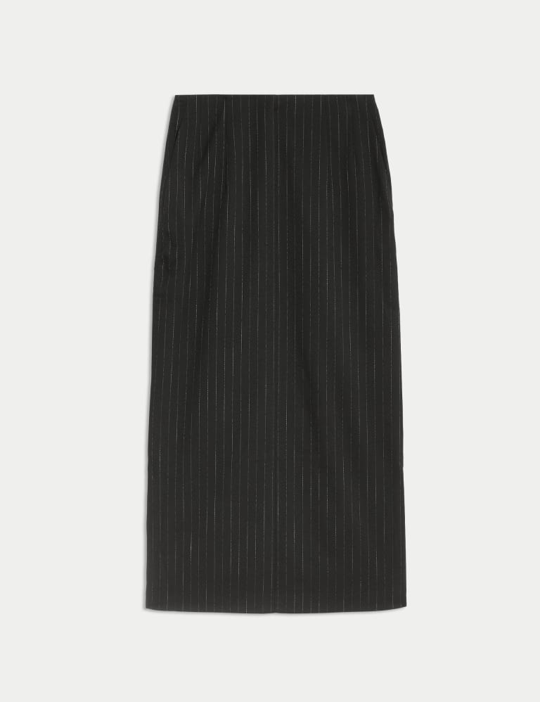 Pinstriped Split Back Maxi Column Skirt M S Collection M S IE