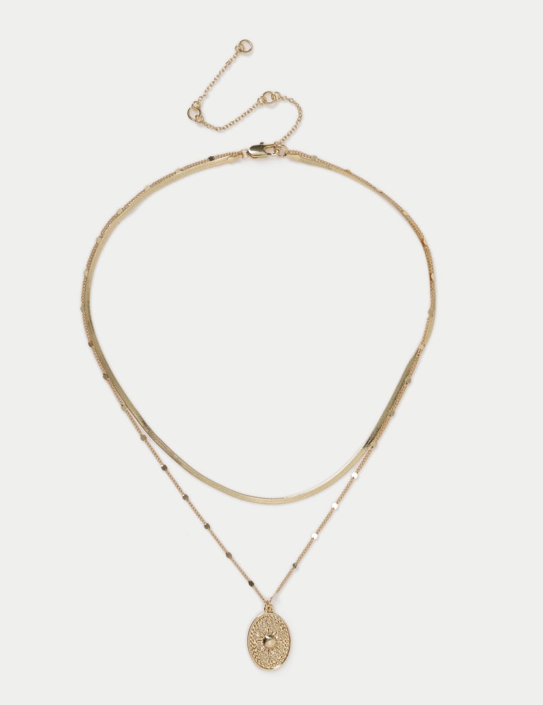 Gold Plated Coin Multirow Necklace | M&S Collection | M&S 