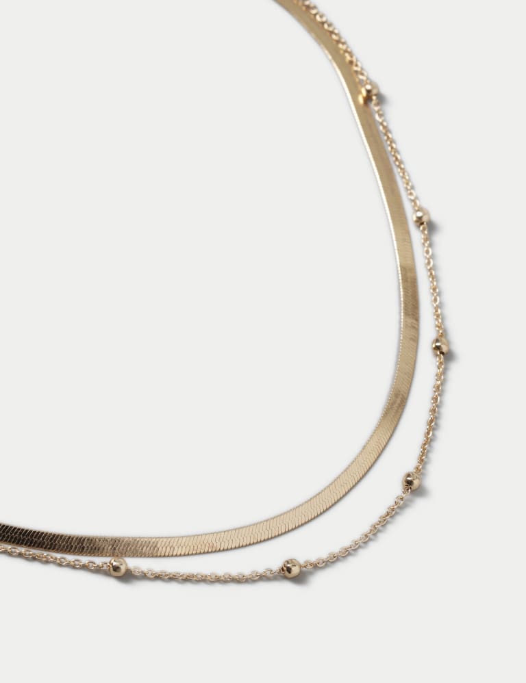 Gold Tone Multirow Necklace | Autograph | M&S
