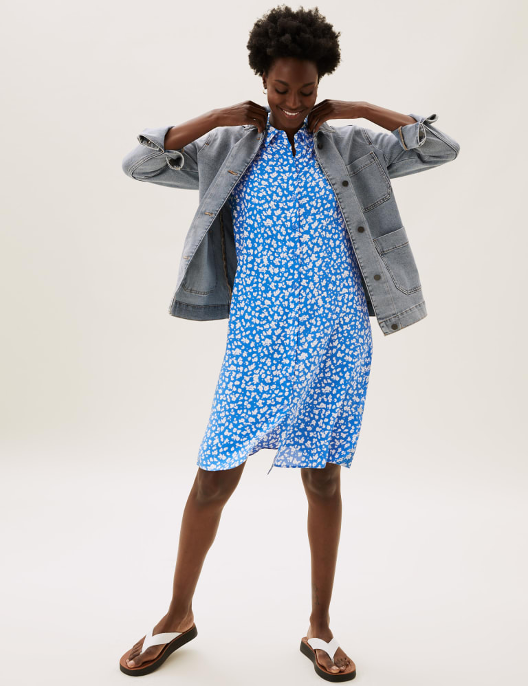Floral Knee Length Swing Dress M S Collection M S IE
