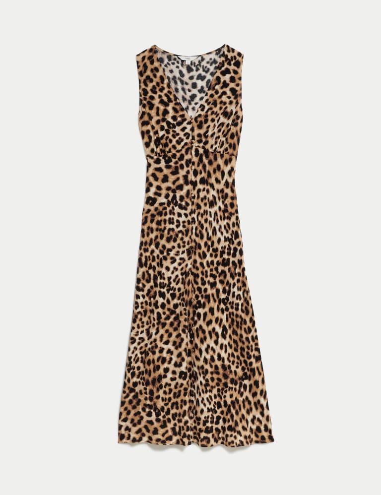 Printed V-Neck Button Front Midaxi Tea Dress | M&S Collection | M&S 