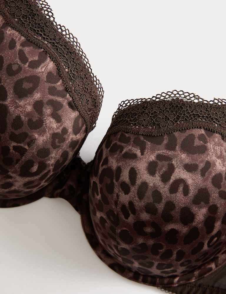 Jasmine Lace Printed Wired Plunge Bra Set F+ 4 of 6