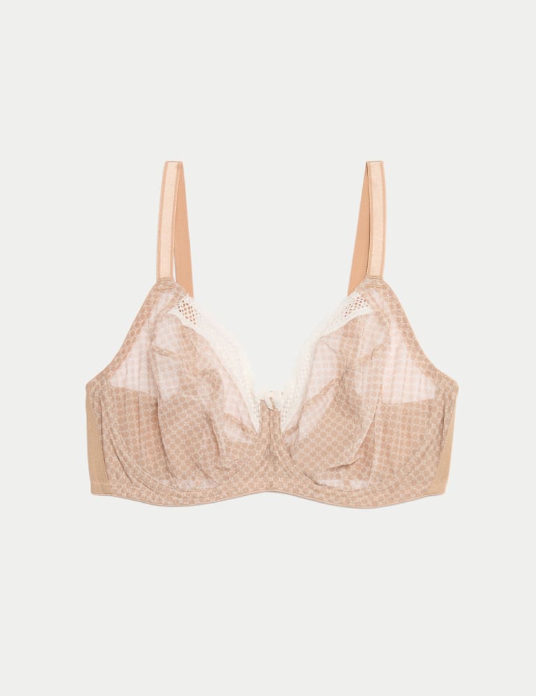 Printed Mesh Wired Extra Support Bra F-J | M&S Collection | M&S