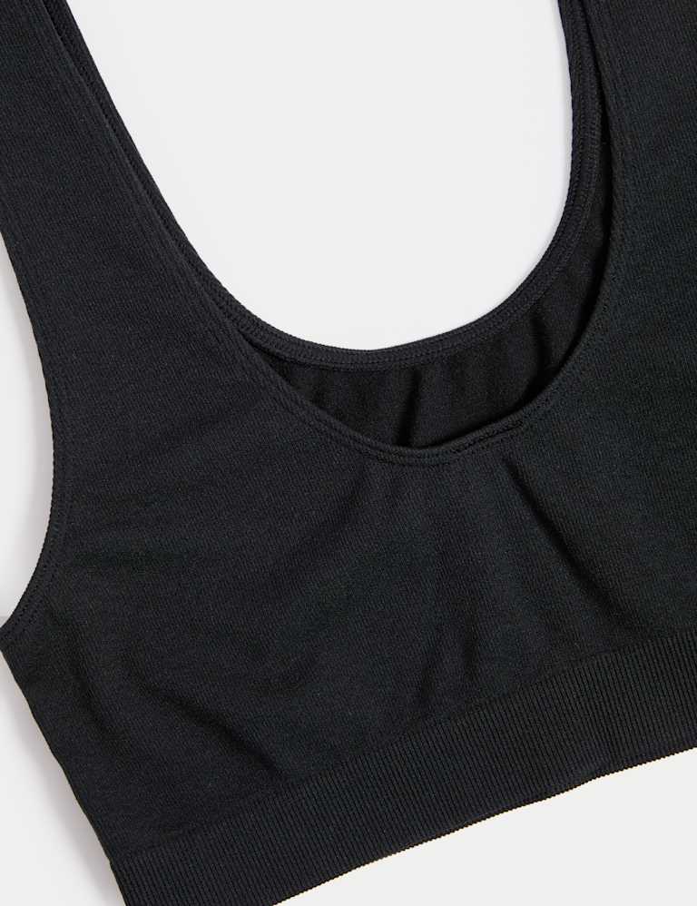 3pk Seamless Non Wired Crop Tops Set 4 of 4