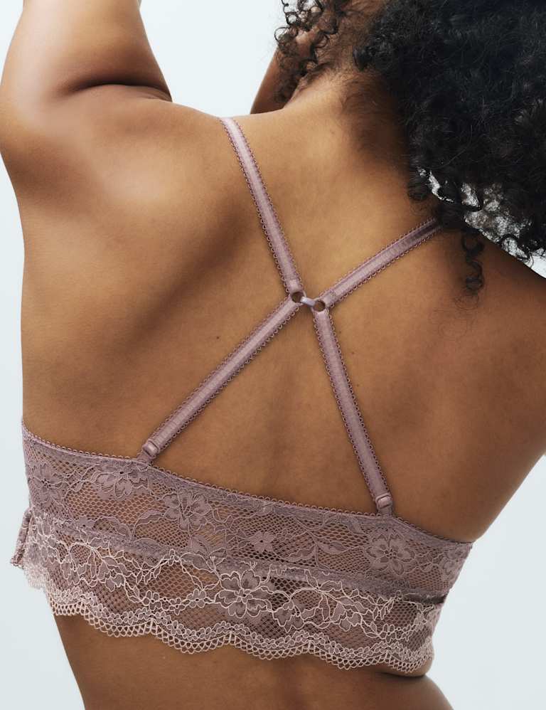 Jasmine Lace Non Wired Longline Bralette Set A-E 6 of 6