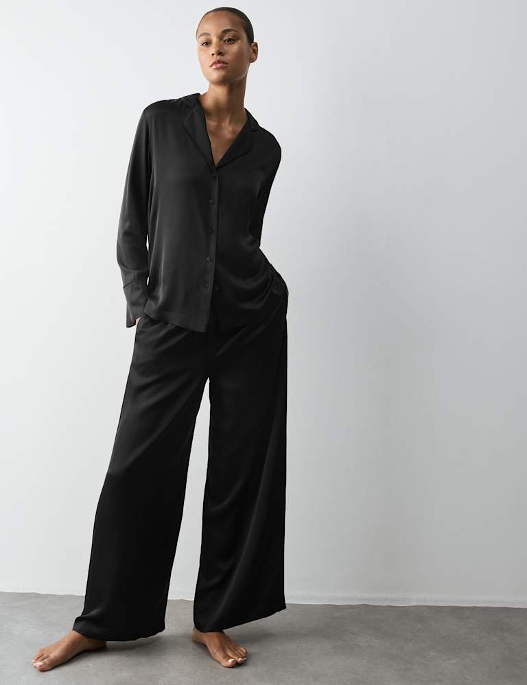 Premium Satin Revere Pyjama Top & Pant Set 3 of 6