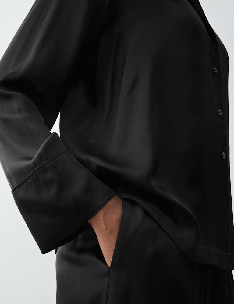 Premium Satin Revere Pyjama Top & Pant Set 5 of 6