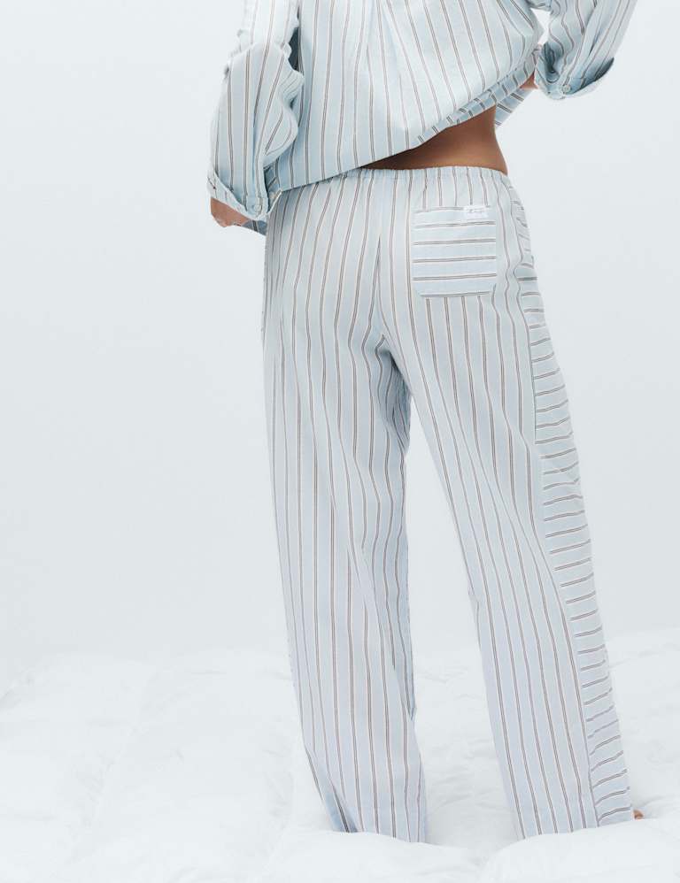 Pure Cotton Striped Pyjama Shirt & Bottom Set 3 of 6