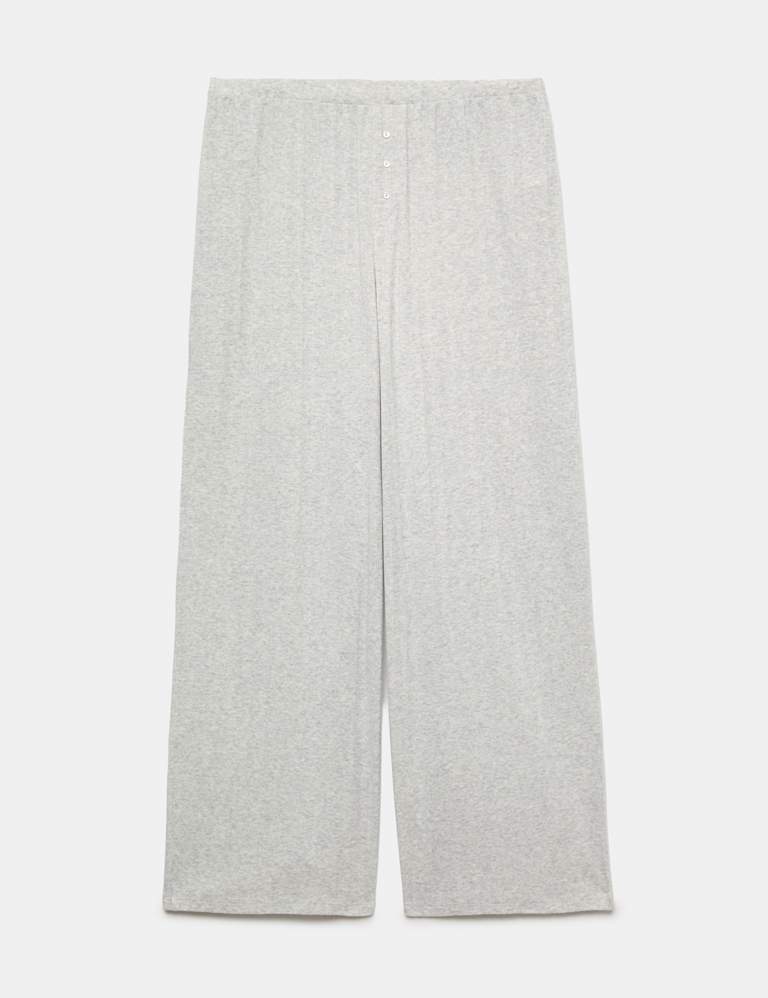 Cotton Blend Pointelle Lounge Cardigan & Bottom Set 2 of 6