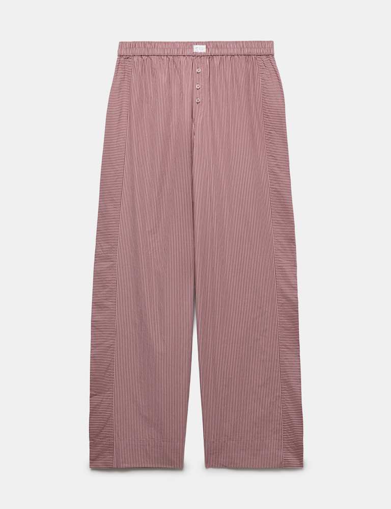 Pure Cotton Poplin Striped Pyjama Shirt & Bottom Set 2 of 6