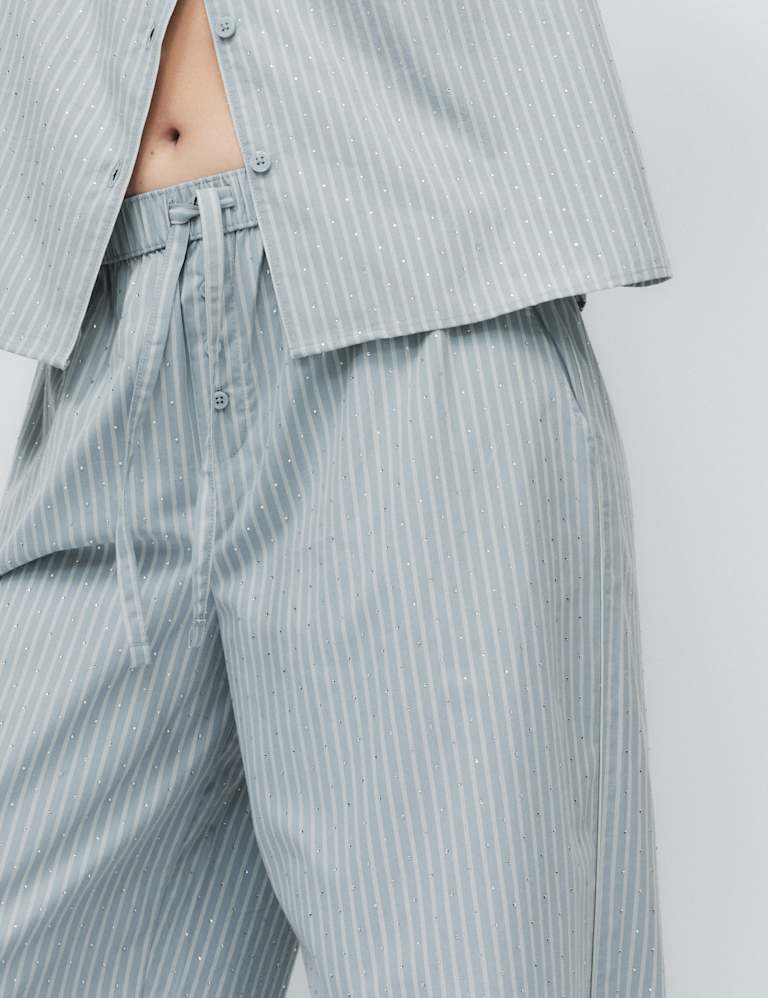 Pure Cotton Embellished Pyjama Shirt & Bottom Set 6 of 6