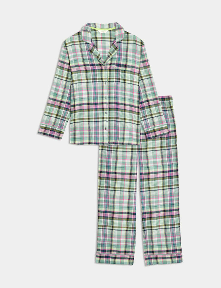 Cotton Blend Checked Pyjama Set 2 of 5