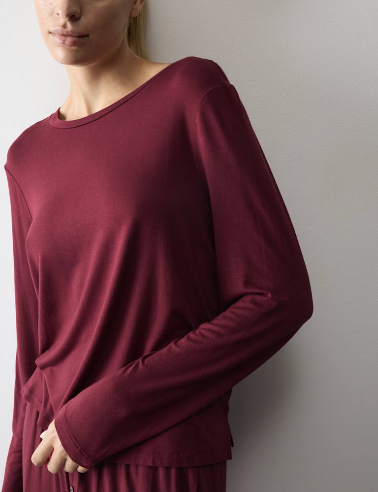 Modal Rich Long Sleeve Pyjama Top & Bottom Set 3 of 6