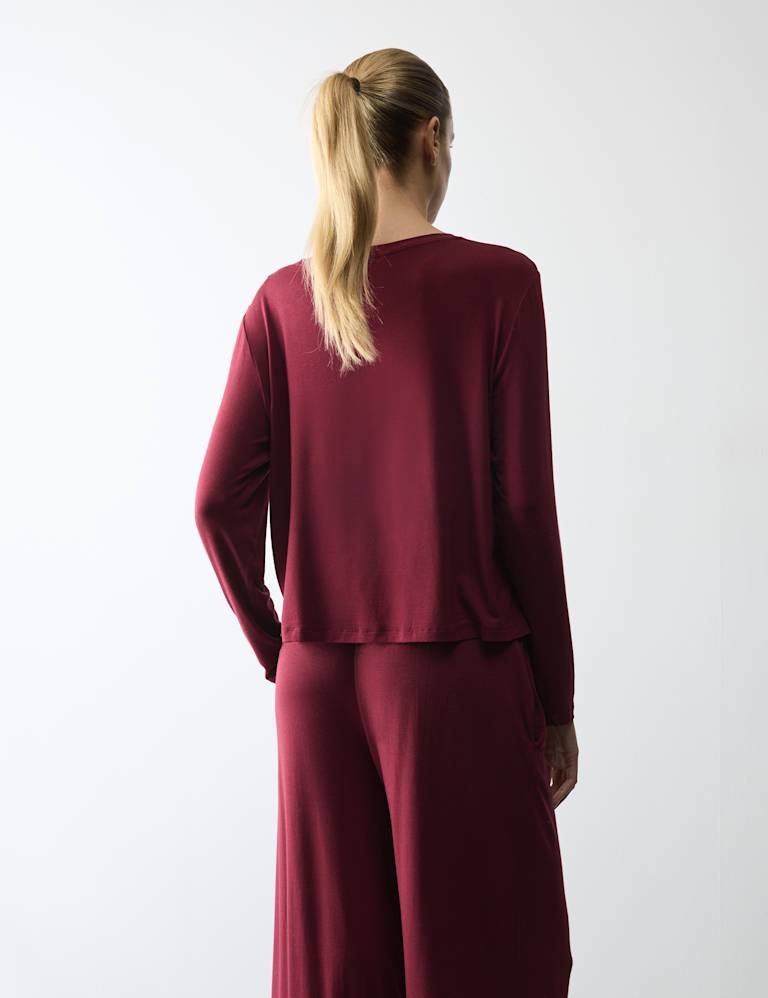 Modal Rich Long Sleeve Pyjama Top & Bottom Set 6 of 6
