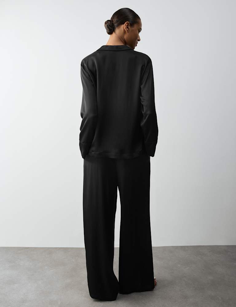 Premium Satin Revere Pyjama Top & Pant Set 6 of 6