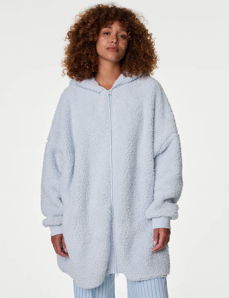 Teddy Fleece Hooded Lounge Cardigan | M&S Collection | M&S 