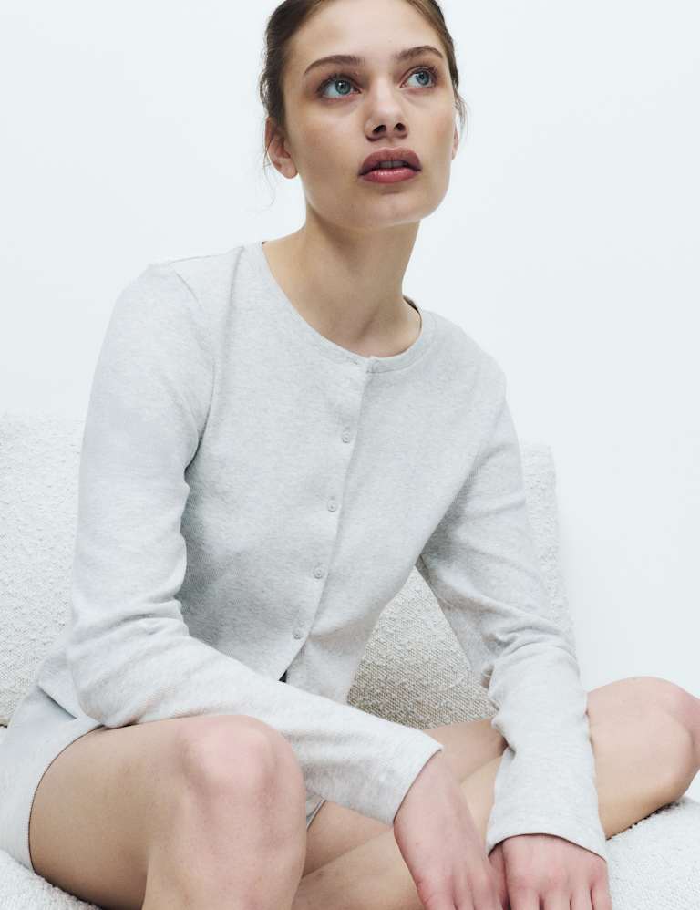 Cotton Rich Ribbed Pyjama Vest & Short Set 6 of 6