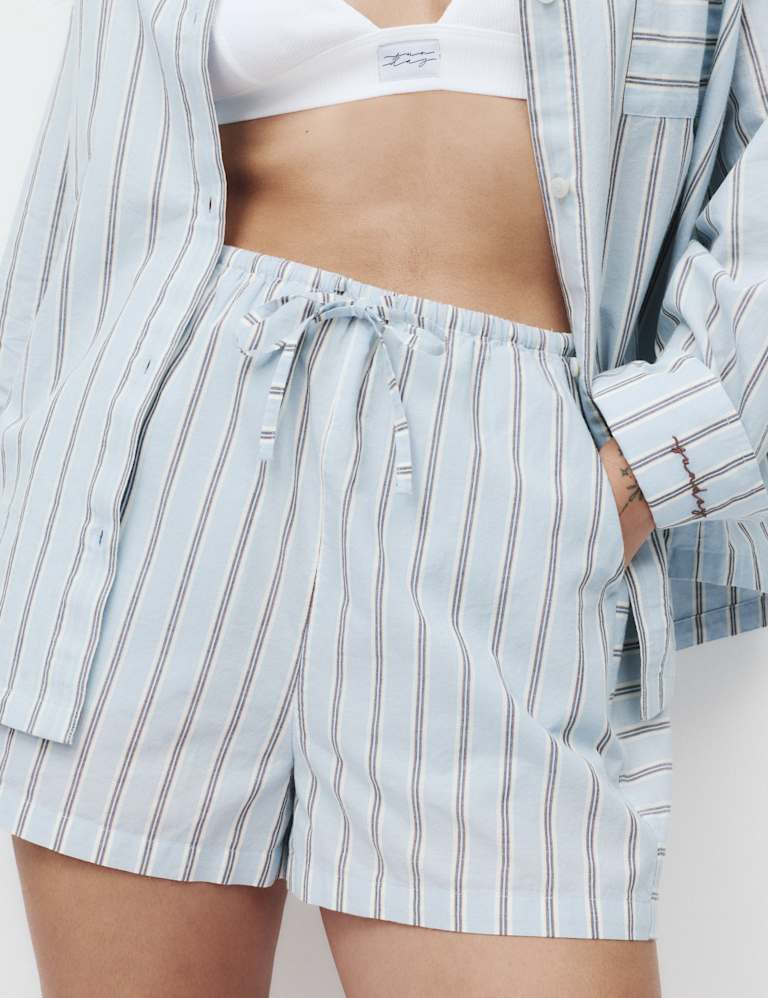 Pure Cotton Striped Pyjama Shirt & Bottom Set 6 of 6