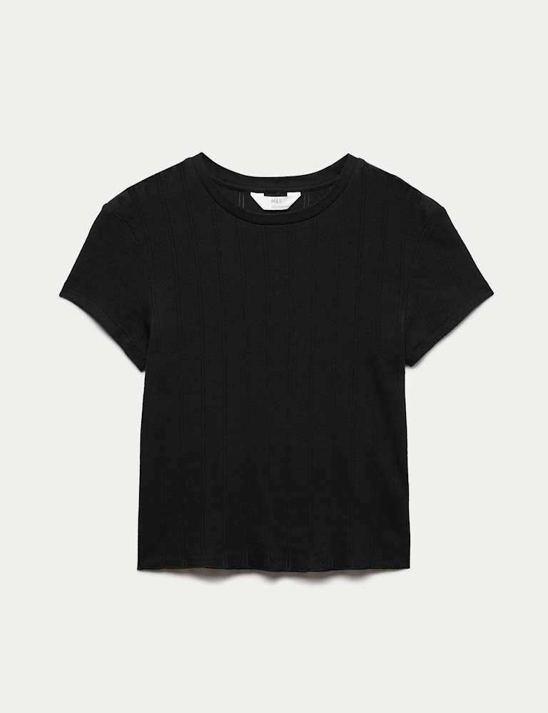 Pure Cotton Pointelle Pyjama Top Set 1 of 6