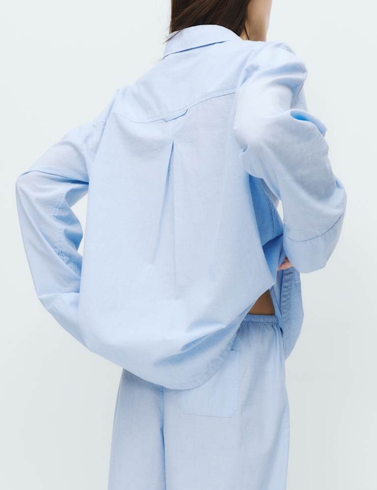 Pure Cotton Chambray Lounge Pyjama Set 4 of 6