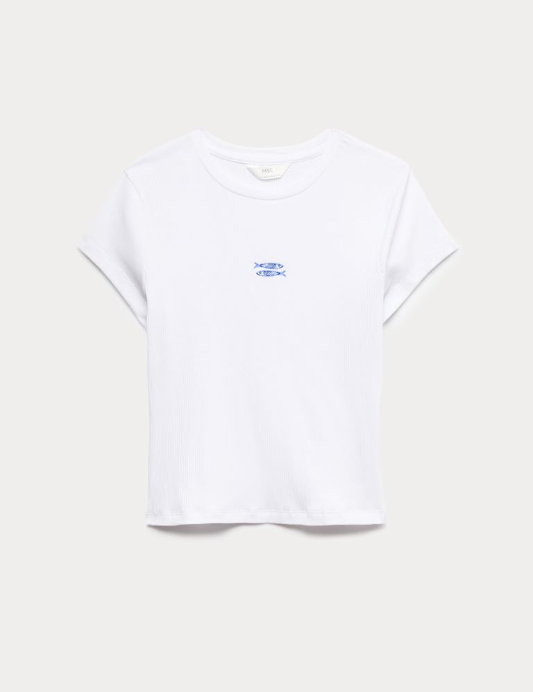 Cotton Modal Ribbed Pyjama T-Shirt Set 1 of 3