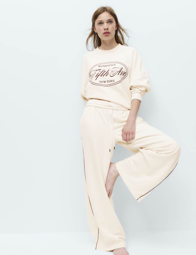 Cotton Rich Embroidered Loopback Sweatshirt & Bottom Set 3 of 6