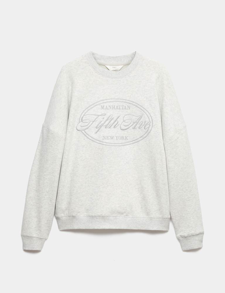 Cotton Rich Embroidered Loopback Sweatshirt & Bottom Set 1 of 5
