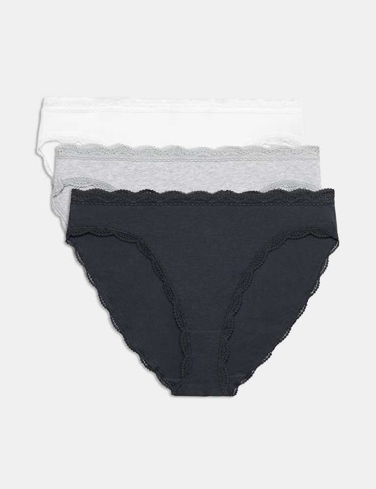 3pk Cotton Rich Wired Balcony Bra Set A-E 1 of 6