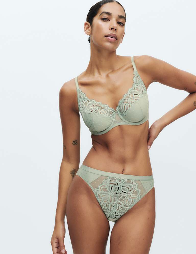 Amelia Lace Wired Full Cup Bra Set A-E 3 of 6