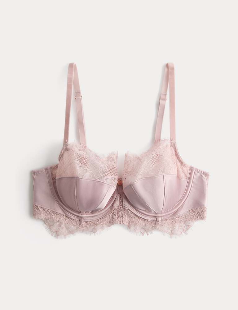 Saffron Satin & Lace Wired Balcony Bra Set A-E 2 of 6