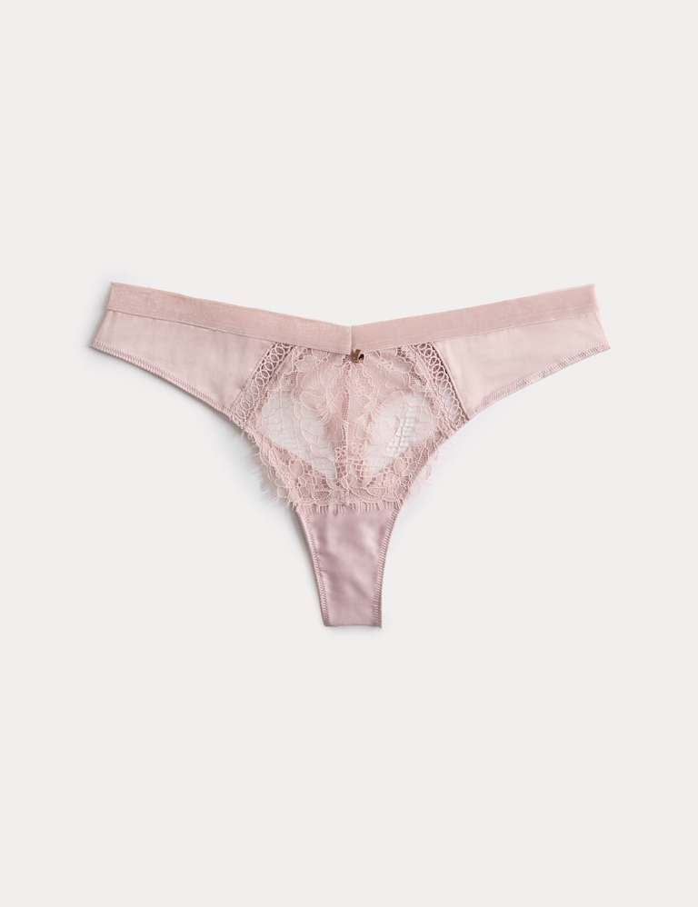 Saffron Satin & Lace Wired Plunge Bra Set A-E 3 of 6