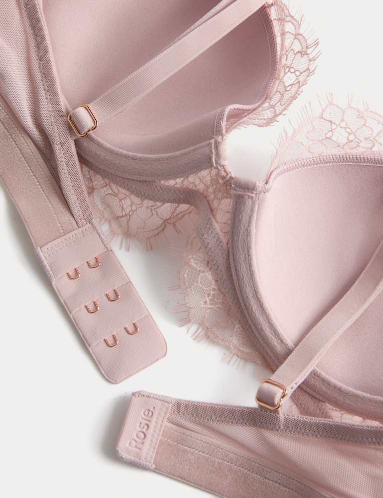 Saffron Satin & Lace Wired Plunge Bra Set A-E 6 of 6