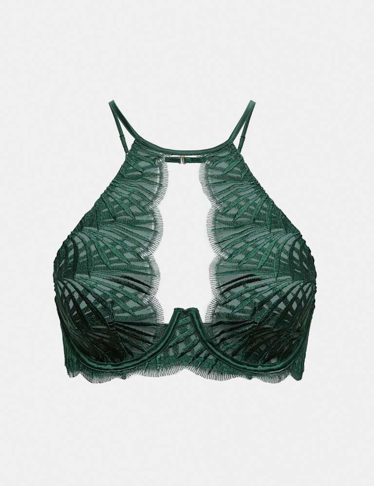 Reverie Embroidery High-Neck Plunge Bra Set A-E 2 of 6